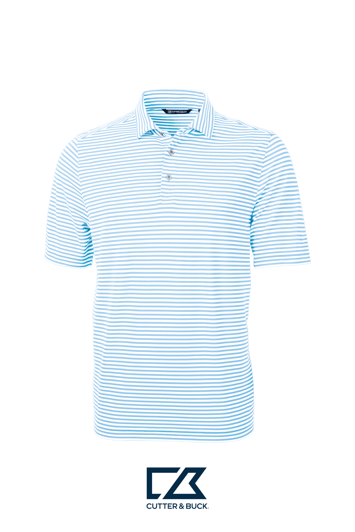Cutter & Buck Virtue Recycled Stripe Featherlight Pique Mens Polo
