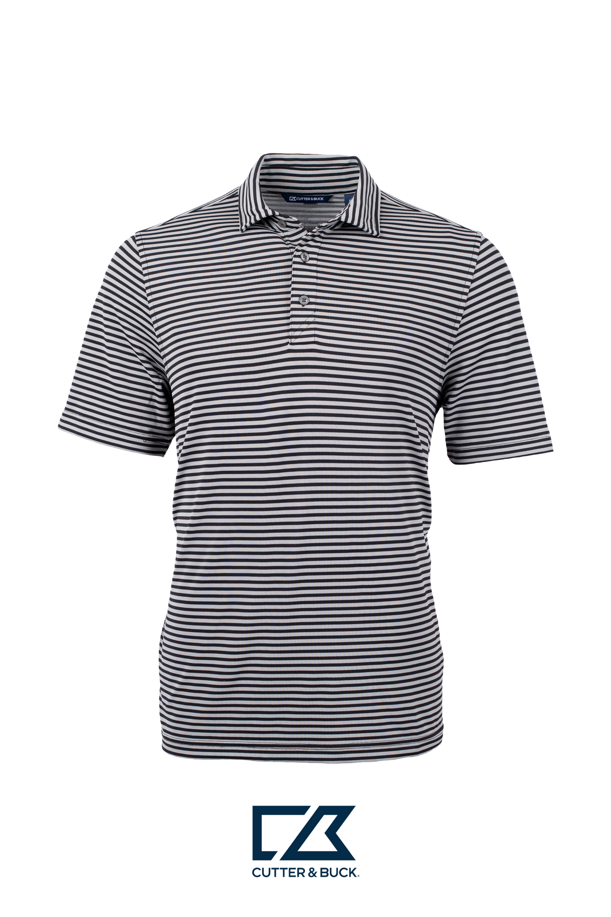 Cutter & Buck Virtue Recycled Stripe Featherlight Pique Mens Polo