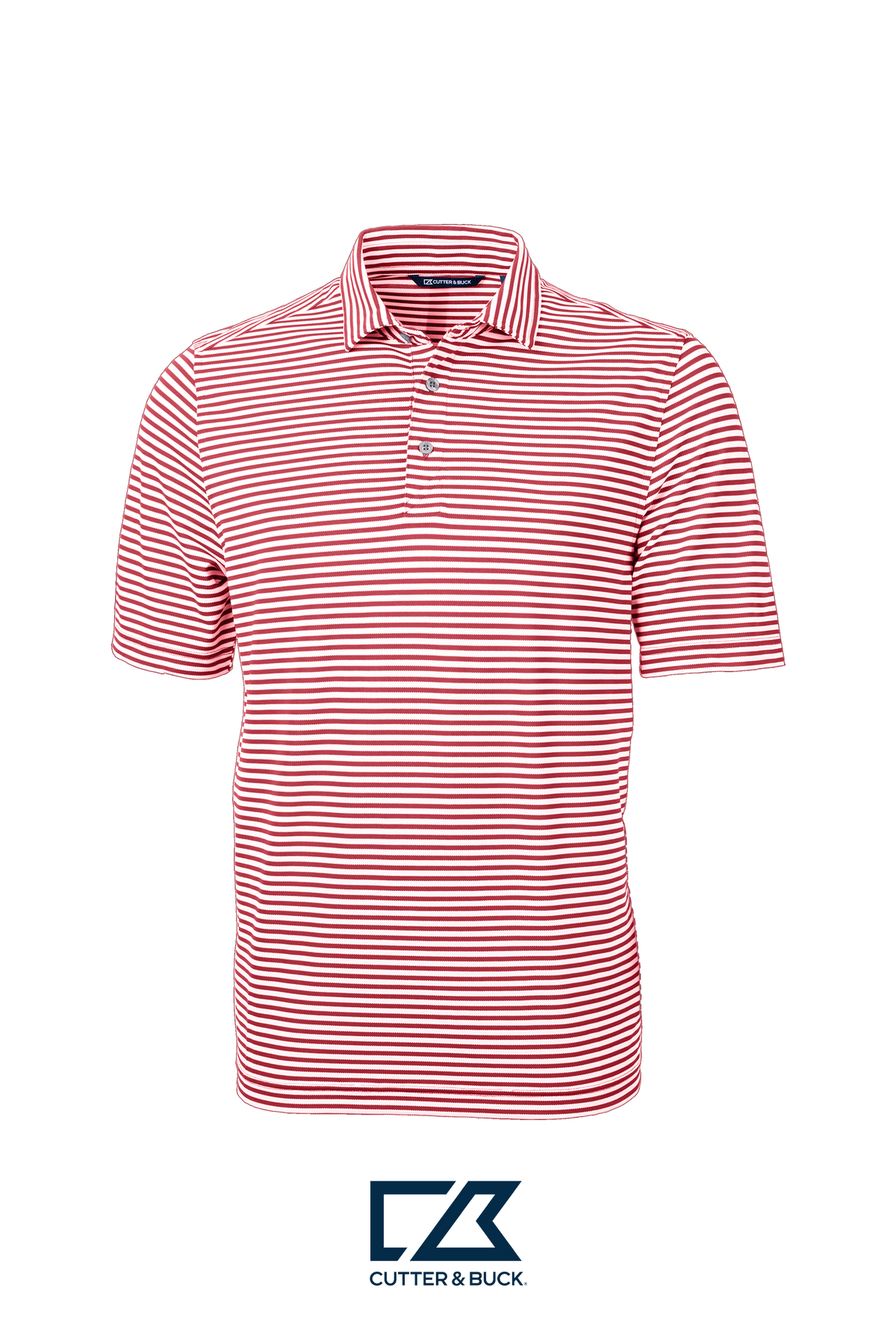 Cutter & Buck Virtue Recycled Stripe Featherlight Pique Mens Polo